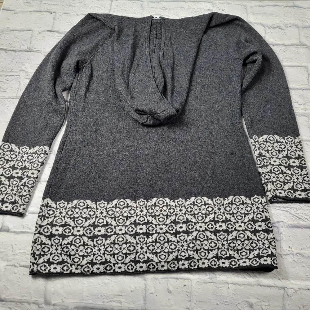 Cynthia Rowley Hooded Nordic Zip Cardigan size Medium